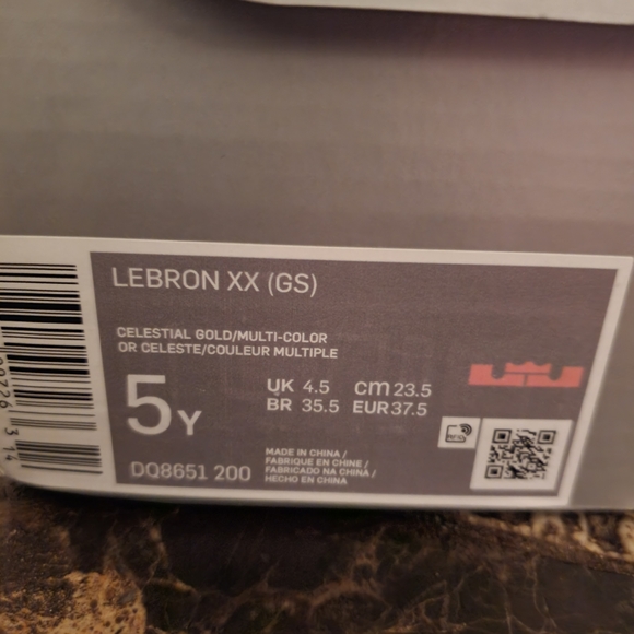  Lebron James xx Nike LeBron 20 “Celestial Gold” 5y or 6.5 adult Sneaker NWT - Picture 11 of 11
